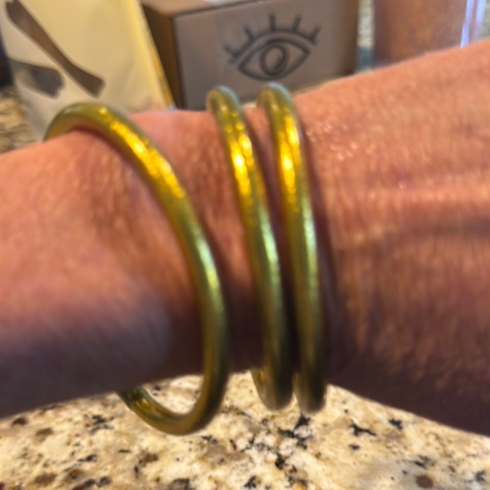BudHaGirl Gold Triple Bangle Bracelet